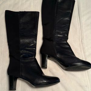 Clarks tall boots, stretchy back leather front. Size 9.5M with 2-1/2” heel.